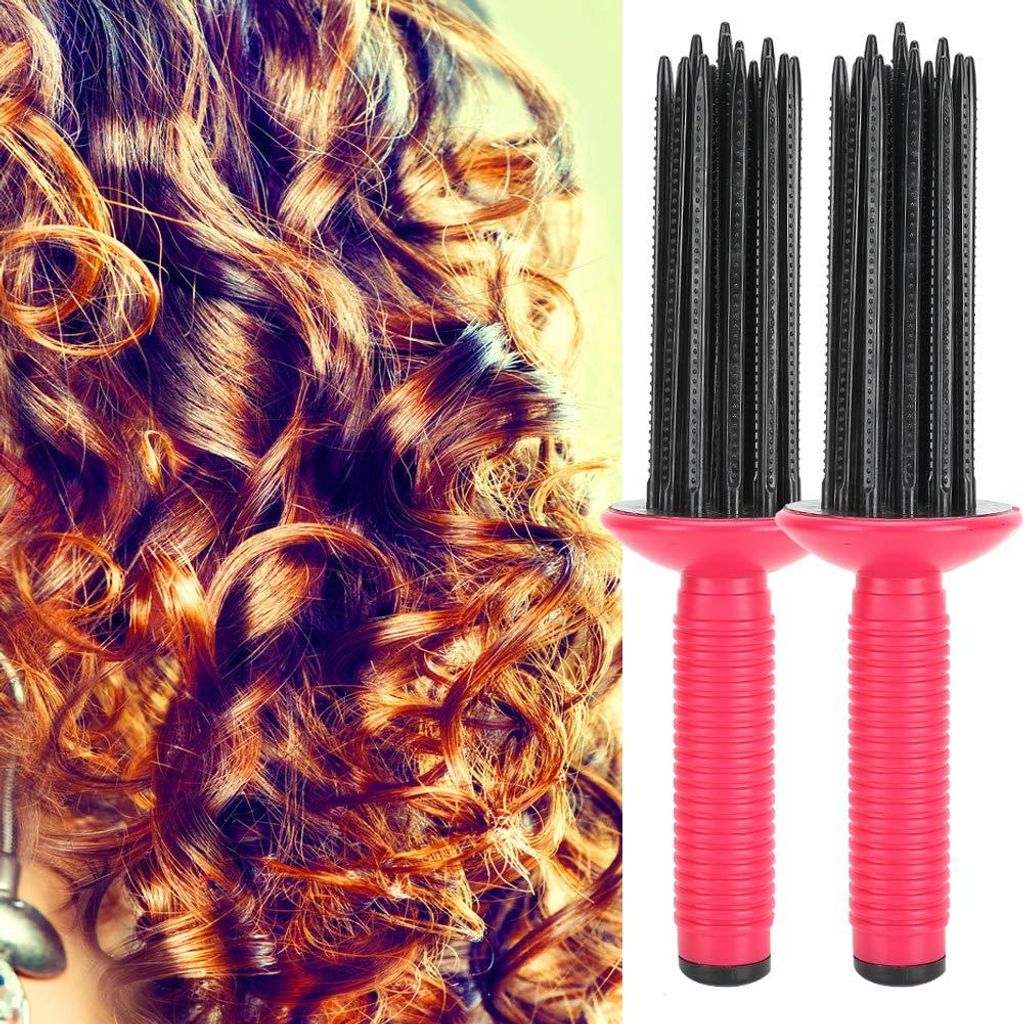 Styler für lockiges Haar Bürste Curling Tool 2 Stück Haar Plüsch Curling Roll Kamm Antirutsch Curling Wand Hairstyling Haar Curler Werkzeuge.
