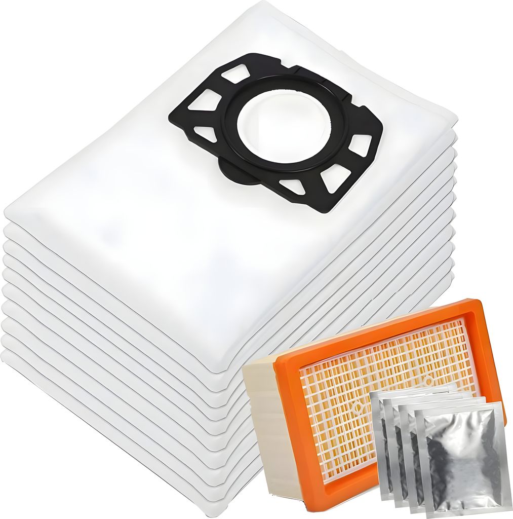 1x HEPA-Filter & 10x Staubsaugerbeutel geeignet für Karcher MV4 MV5 MV6 WD4 WD5 WD6 geeignet für Karcher WD4000 - WD5999 2.863-006.0 Ersatzteile ...