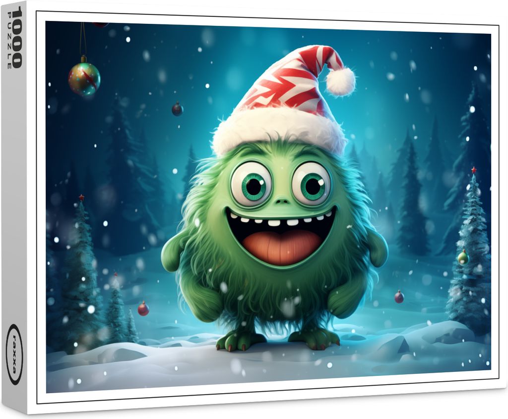raxxa Premium-Puzzle "Verspielte Whimsical Monster zur Weihnachtszeit Motiv 15", 1000 Teile