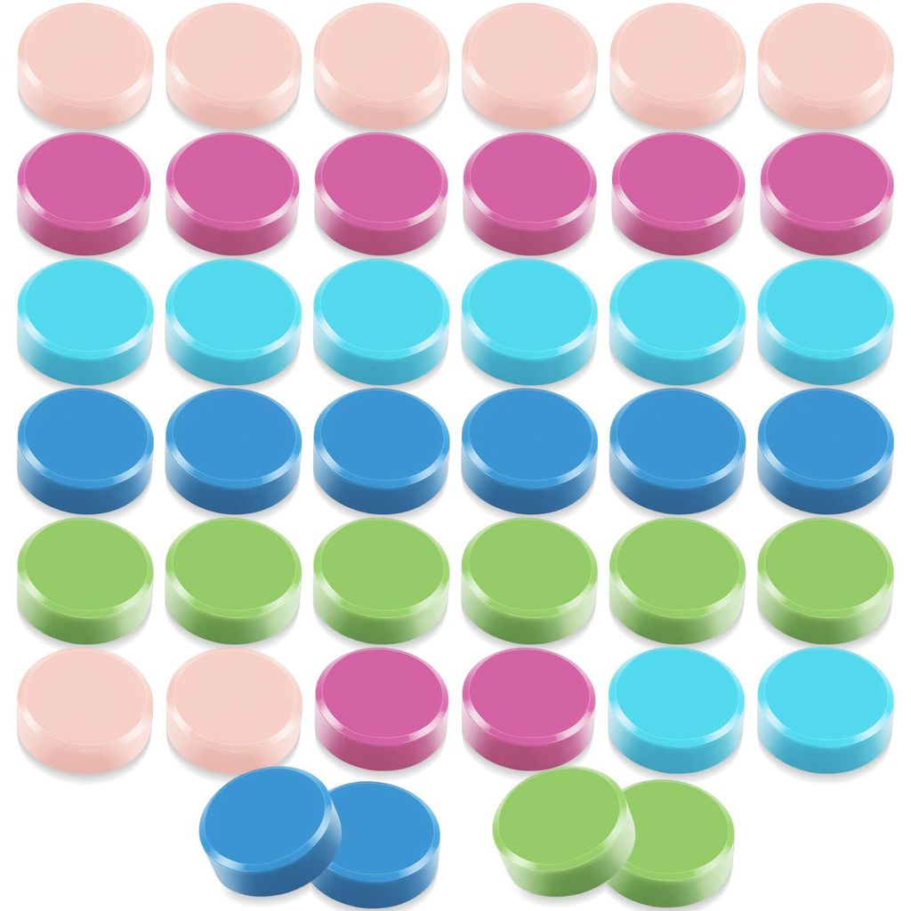 40 starke Magnete für Magnettafeln und Whiteboards – Bunte Kühlschrankmagnete, bunte kleine runde Magnete – Dekorative Magnete mit starker Ha...