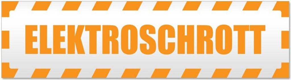 Kiwistar - Autoaufkleber - Orange - 45 x 12 cm - Elektroschrott gestreift - Hinweis Aufkleber Sticker für Auto, Kfz, Fahrrad, PKW, LKW