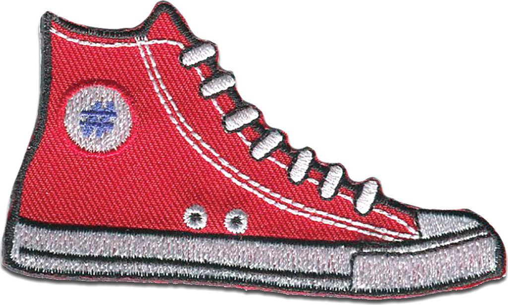 Sneakers Schuhe - Aufnäher, Bügelbild, Aufbügler, Applikationen, Patches, Flicken, Zum Aufbügeln, Größe: 4,5 x 8,0 cm