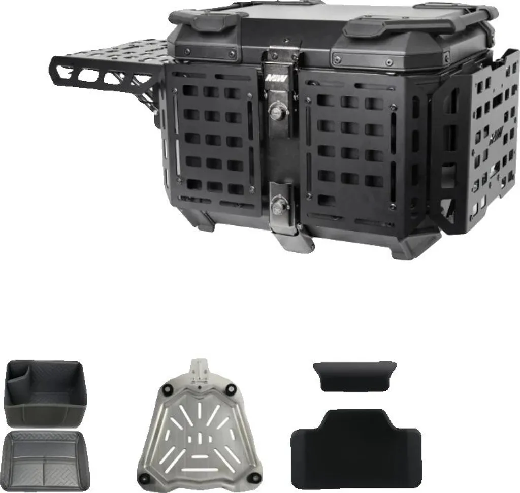 Top Case Moto 45 Litres Noir Étanche - Fermeture Rapide Haute Sécurité
