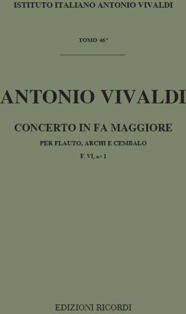 Concerto fa maggiore F.VI:1 per flauto, archi e cembalo partitura