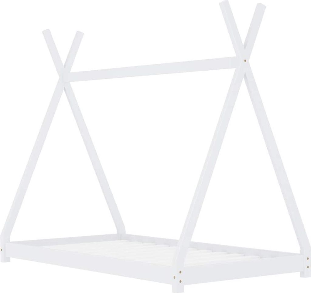 vidaXL Detská posteľ Biela masívna borovica 80 x 160 cm Obrázok produktu 