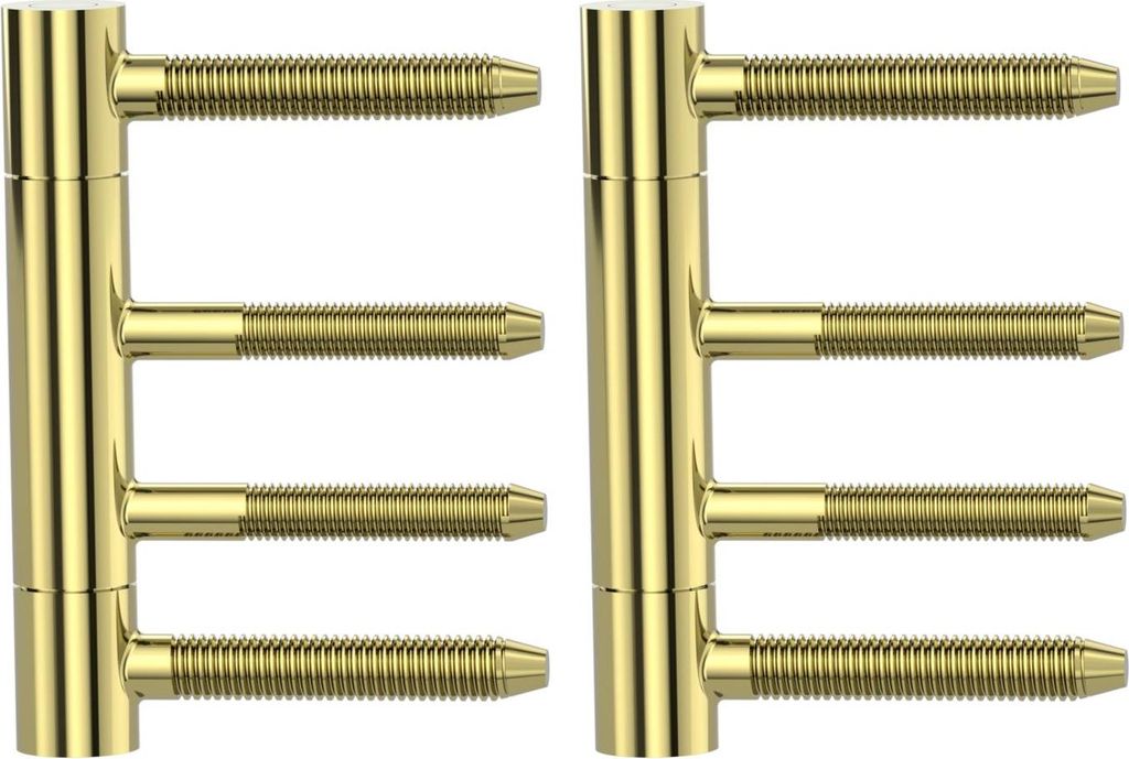Griffwerk Bandpaar AXUM 9300, 3-teilig für gefälzte Holztürblätter in Holzzargen, Messing-Optik