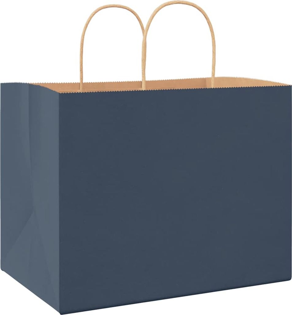 "2026 Promotion" Papiertragetaschen 250 Stk. - Hohe Qualität - mit Henkeln Blau 32x22x24 cm - Papiertüten CC25359