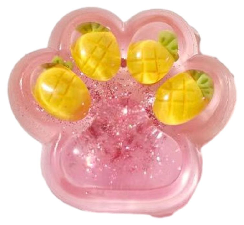 Katzenpfoten-Stressabbau-Spielzeug, transparent, Erdbeere, Traube, Kirsche, Karotte, Ananas, sensorisches Spielzeug für Kätzchenpfoten mit Glitze...