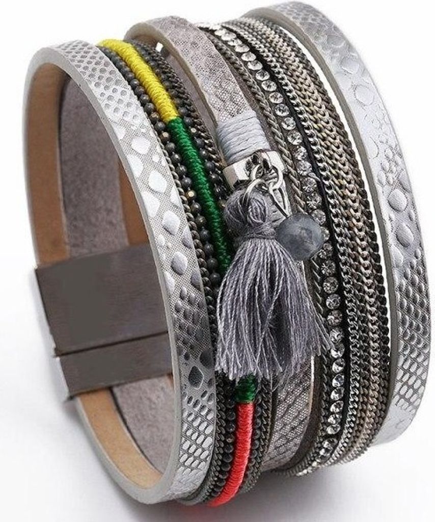 Elegantes graues Armband Zoya mit magnetischem Verschluss für Damen KP24066