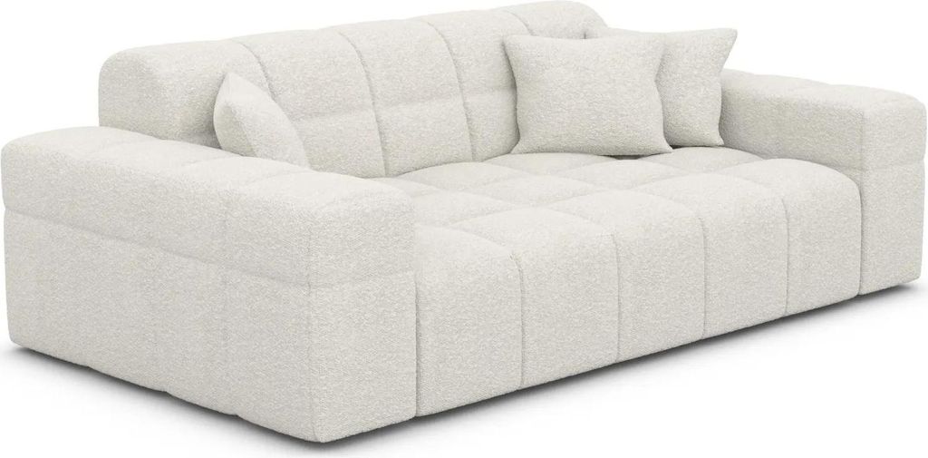 Bouclé 2-Sitzer Couch Nivara Weiß