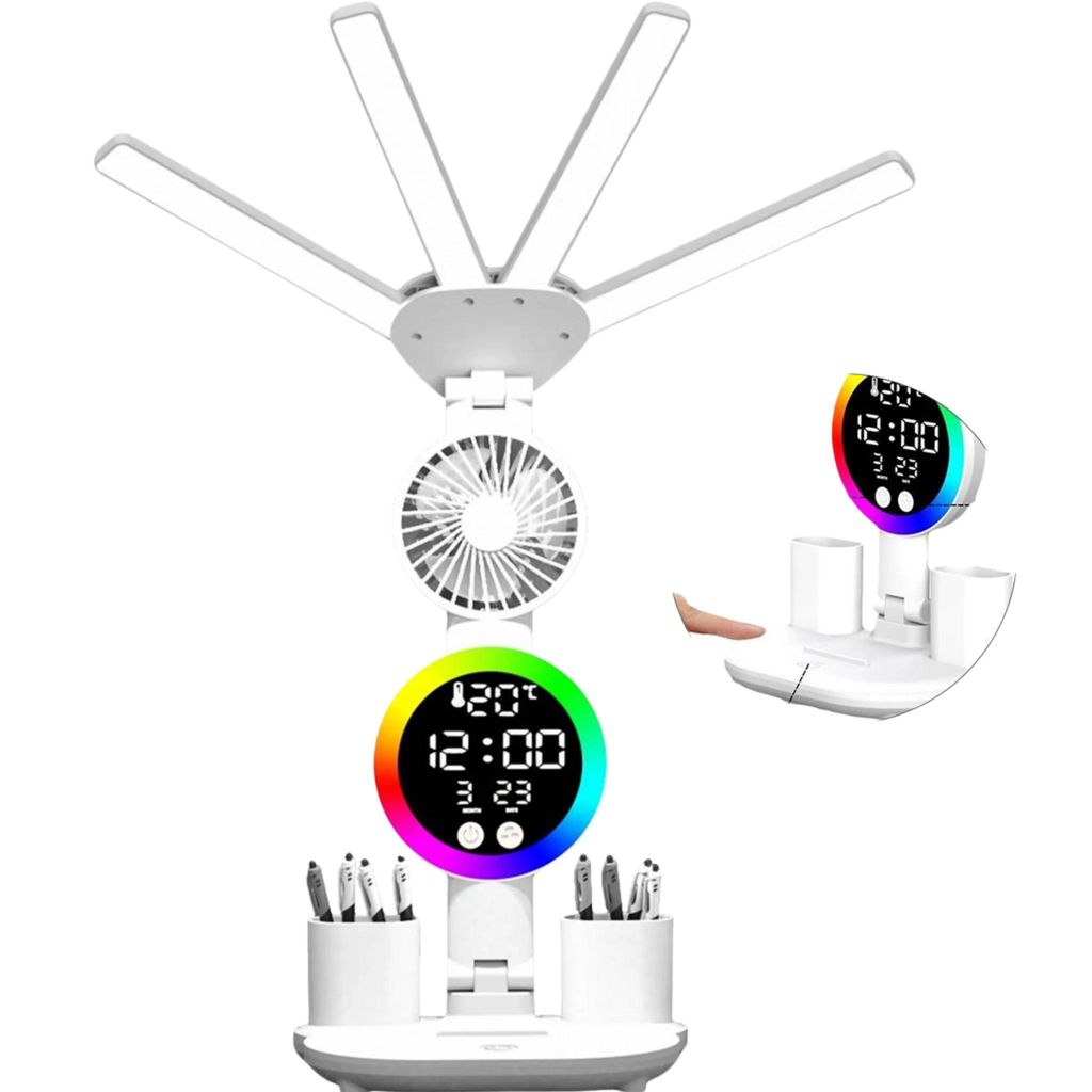 LED Schreibtischlampe mit Ventilator & Digital-Display, Produktbild 