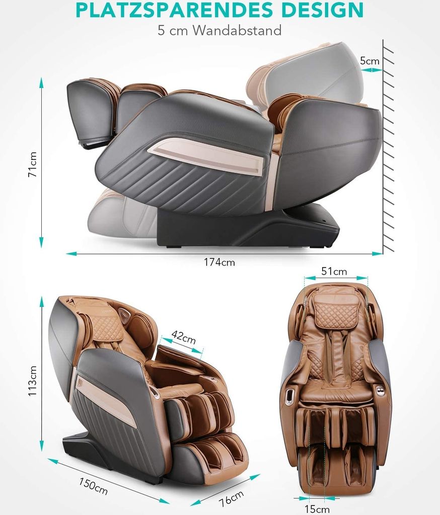 NAIPO MGC-A350BR, Massagesessel Shiatsu Massagestuhl Zero Produktbild 7