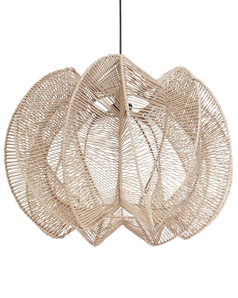 BELIANI Hängelampe Naturfarben aus Papierseil Boho Stil Produktbild 