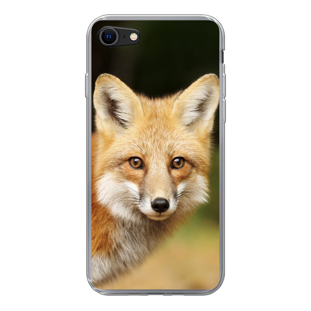 MuchoWow Handyhülle Schutzhülle Hülle für iPhone SE 2022 Fuchs - Welpe - Porträt Silikon Softcase Handy Hülle - Schutzhülle