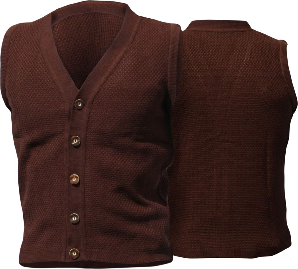 German Wear, Trachten strickweste Wollweste Trachtenweste Tracht Weste braun, Größe:50/M