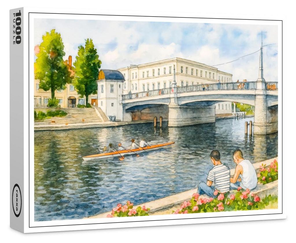 raxxa Premium-Puzzle "Jahrtausend bridge aquarell havelland style", 1000 Teile