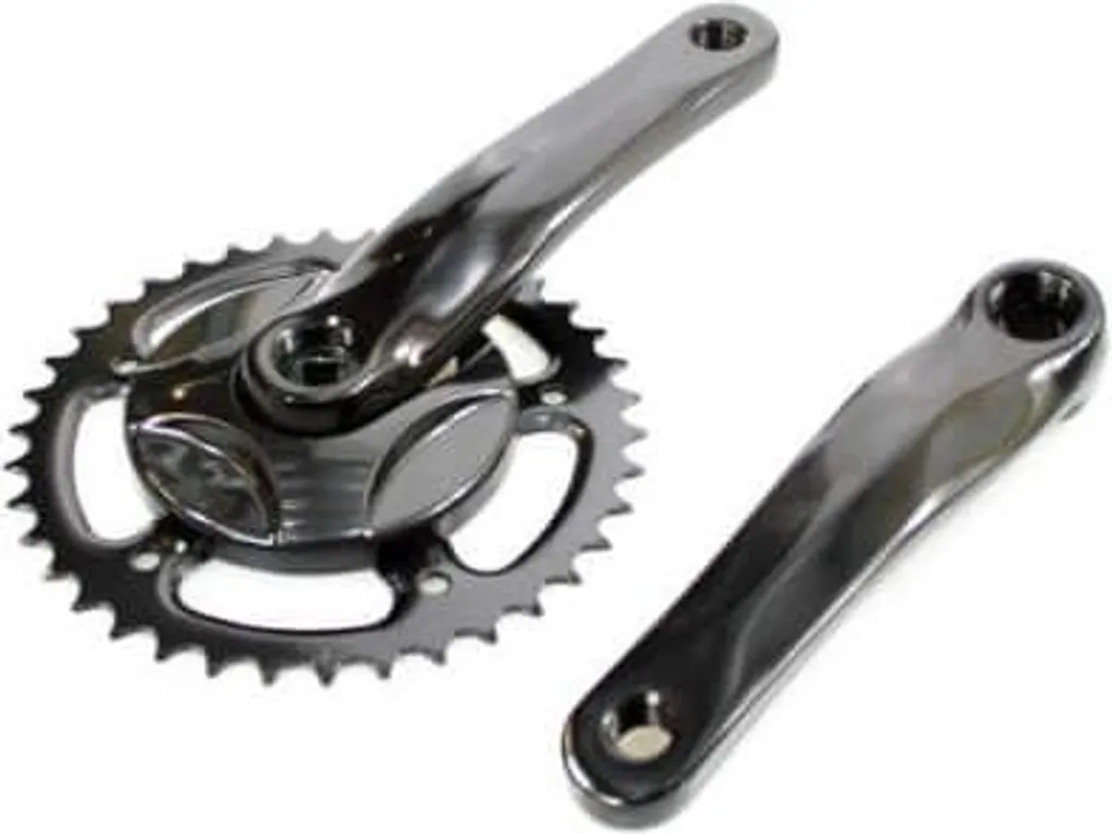 Pédalier de Vélo 38 Dents 152mm en Aluminium Noir pour Transmission