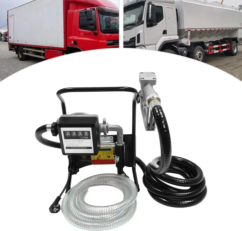 Pompe à gasoil 220V haut débit 2400 l/h - Pompe électrique 375W Argent