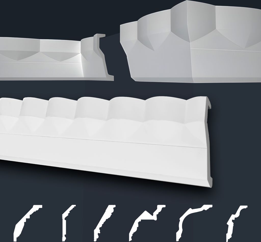 Marbet Deckenleisten weiß Sparpaket aus Styropor EPS - Stuckleisten gemustert, im traditionellen Design - (2 Meter B-40) Stuck Winkelleisten Wandl...