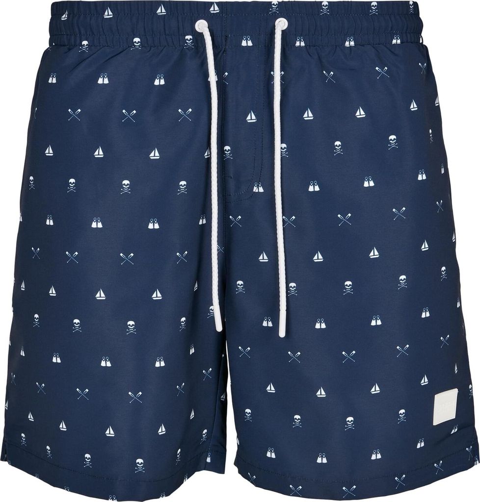 Urban Classics - PATTERN Swim Shorts skull - XXL