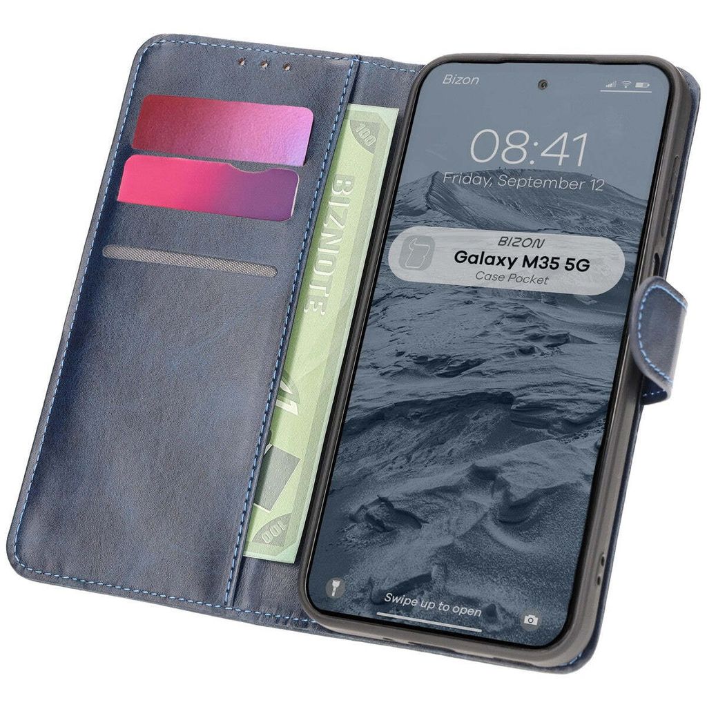 Bizon Case Pocket Samsung Galaxy M35 5G navy blau