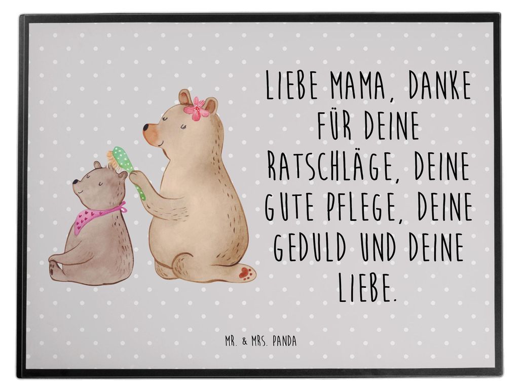 Mr. & Mrs. Panda tischmatte Bär Kind - Grau Pastell - Geschenk, Mutter, Muttertag, schreibtischunterlagen, Mama, Familie, bastelunterlage, Unterla...