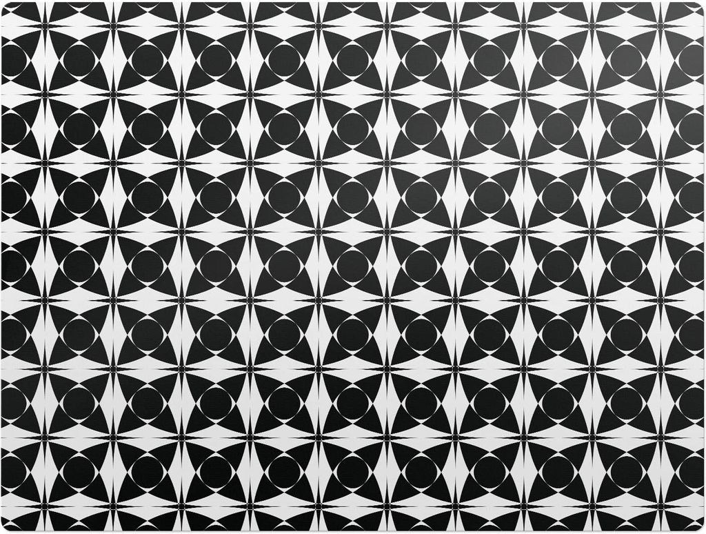 Geometrisches Retro-Muster – Bodenschutzmatte – Stuhlunterlage 120x90 cm – Rutschfest – Hartbodenmatte