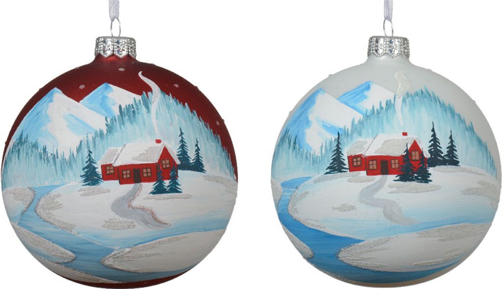 Weihnachtskugel 'Schneelandschaft und Häusern' -  Produktbild 