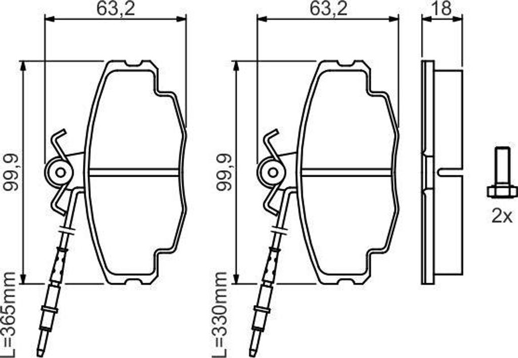 BOSCH 0 986 461 117 Bremsbelagsatz, Scheibenbremse OE 95658557 kompatibel mit ZX