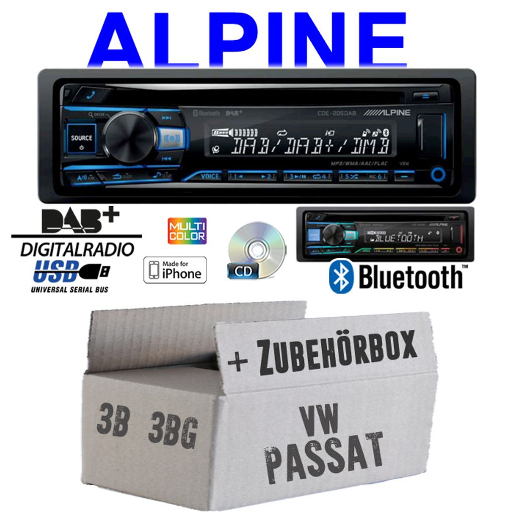 Autoradio Einbaupaket JVC KW-M180DBT passend für Citroën Jumpy III | Bluetooth USB