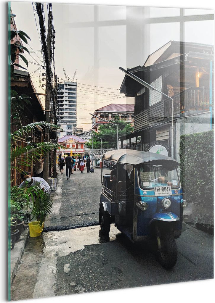 Designer Glasbild - Wandbild - Glas Bild - 60x80 cm - Tuk-Tuk In Thailand