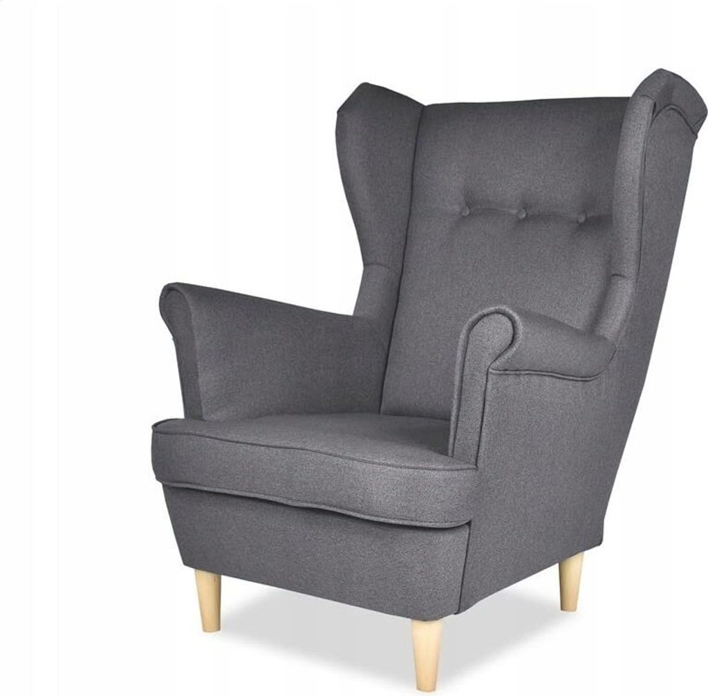 Family Meble Ohrensessel Ari Relaxsessel aus Webstoff Skandinavisch Loungesessel Fernsehsessel Für Wohnzimmer Esszimmer Schlafzimmer Büro (TW 1071)