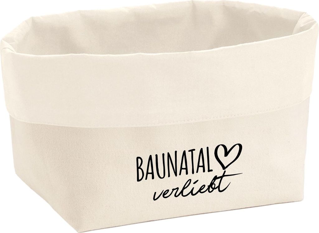 Huuraa Organizer Baunatal verliebt 3 Liter Medium Canvas Baumwolle Utensilo Geschenkidee