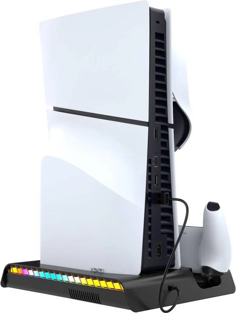 Station PS5 Slim RGB avec Double Chargeur et Ventilation Silencieuse
