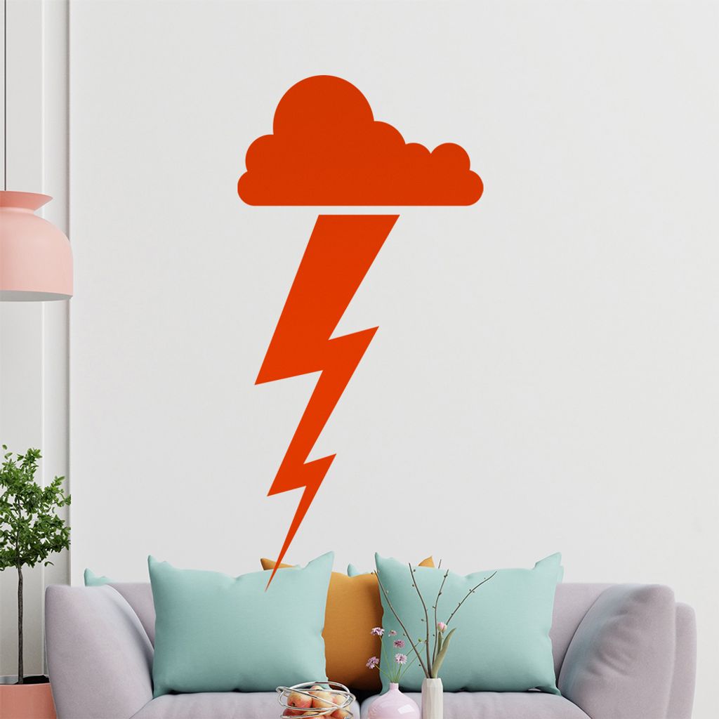 KIWISTAR Gewitter - Blitz Wolke Unwetter Schauer Donner Wandtattoo in 6 Größen - Wandaufkleber Wall Sticker - Dekoration, Küche, Wohnzimmer, Sch...