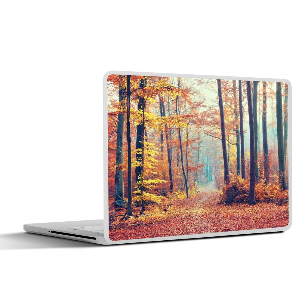 MuchoWow Laptop Aufkleber Sticker Cover Wald - Herbst - Laub 31x22.5 cm - Laptop-Deko