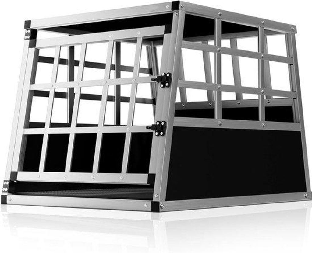 Silber Schwarze Hunde Transportbox Reisbench