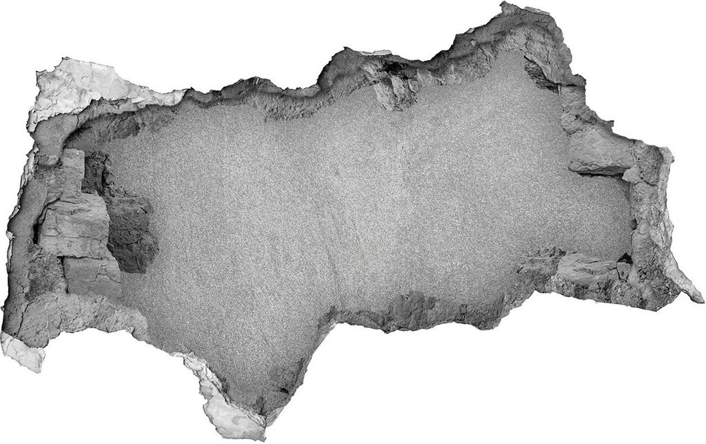Selbstklebender Loch-3D-Aufkleber 95x73 cm graue Wand