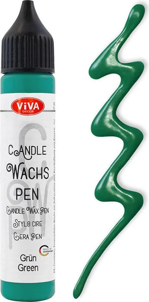 Viva Decor 318070001 Penna Cera per Candele Verde 28ml - Fai da Te