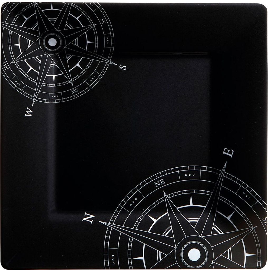 Marine Business Lombok Quadratischer Flacher Teller 6 Einheiten Schwarz 25 x 25 cm Schwarz 25 x 25 cm