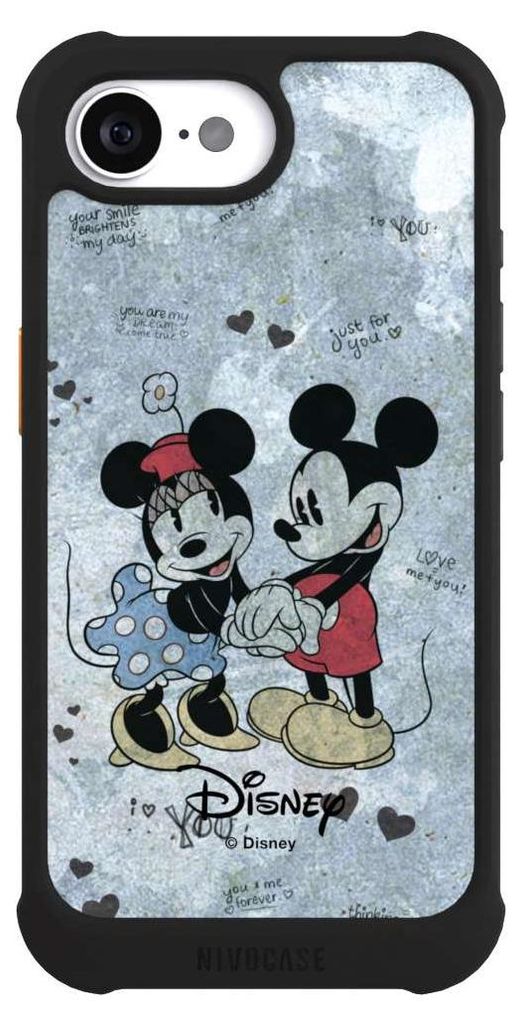 NIVOCASE Hülle für Apple iPhone 16e Stoßfeste Handyhülle NIVOmax Case Schwarz Disney Vintage