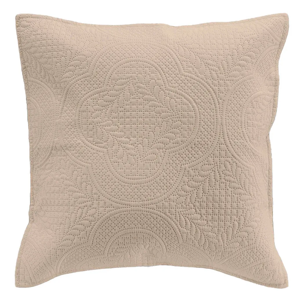 Federa Cuscino 40x40 Beige ROMANE - Resistente e Lavabile Soggiorno