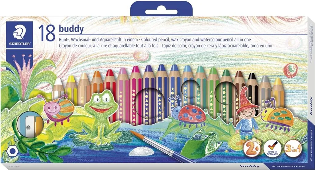 Staedtler 140 C18 Buddy: Set 18 Matite 3in1 ad Alta Pigmentazione