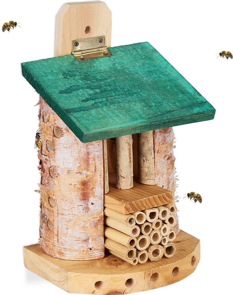 Hôtel à insectes Relaxdays, nichoir pour abeilles sauvages Image du produit 