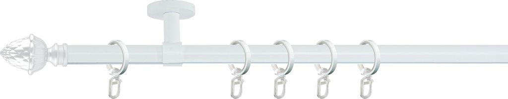 SN Deco - Stilgarnitur Nantes, 19 mm, 1-Lauf, weiß, 400 cm (2x200 cm inkl. Verbinder), Wand oder Deckenmontage