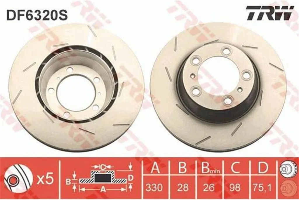 Disque de frein TRW DF6320S pour un freinage sécurisé et stable en ville