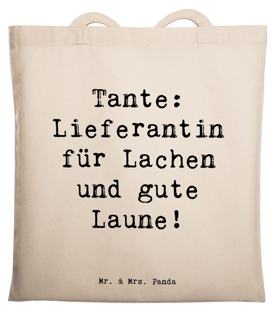 Mr. & Mrs. Panda Shopping Tasche Spruch Tante Lieferantin - Transparent - Geschenk, Laptoptasche, Verwandte, Tote Bag, Verwandtschaft, Jutebeutel, ...