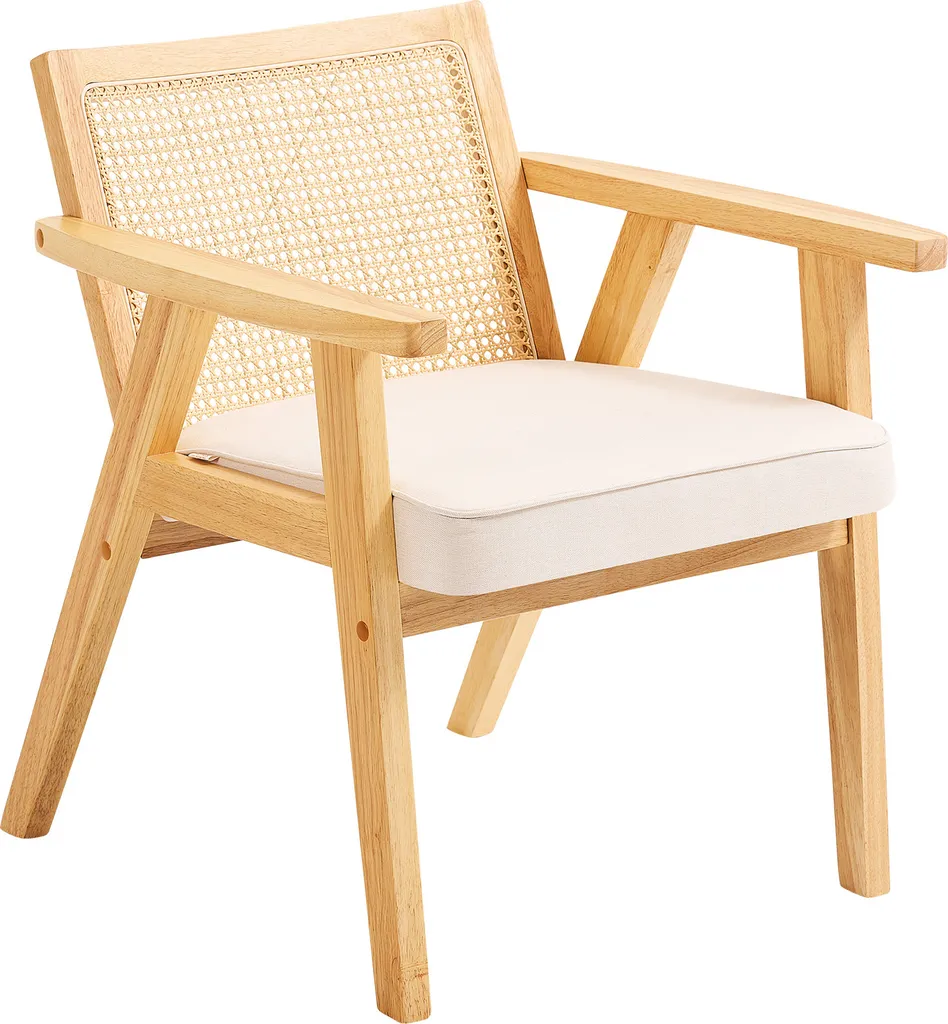Fauteuil de jardin moderne en rotin avec dossier tressé et assise soft
