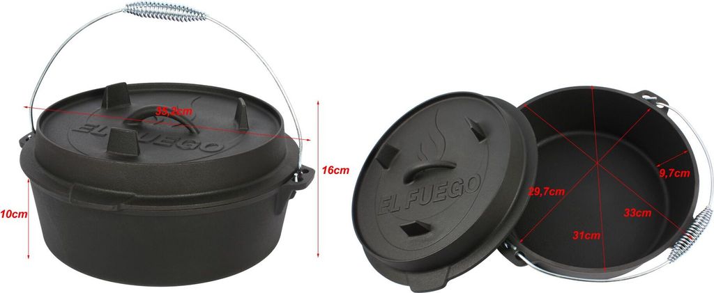 El Fuego Dutch Oven 5,6 L, Deckel 1,7 L, AY4621 Produktbild 4