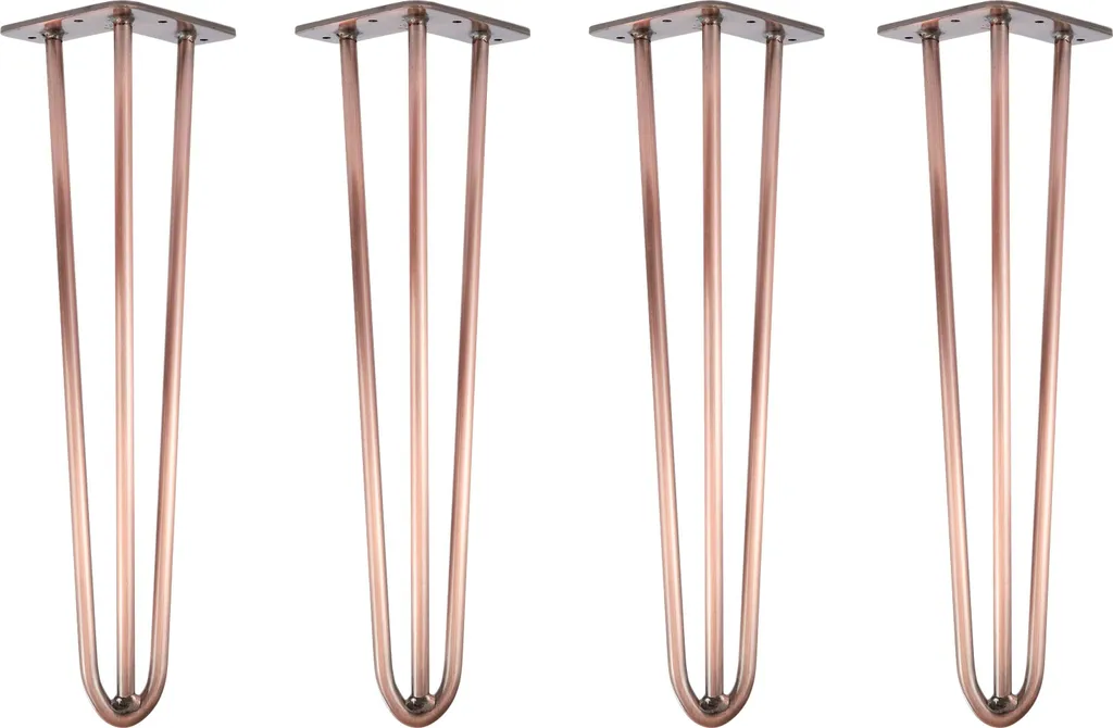 Piedi Tavolo Hairpin 45cm 3 Aste Oro Rosa Antico | Design Berlinese DIY